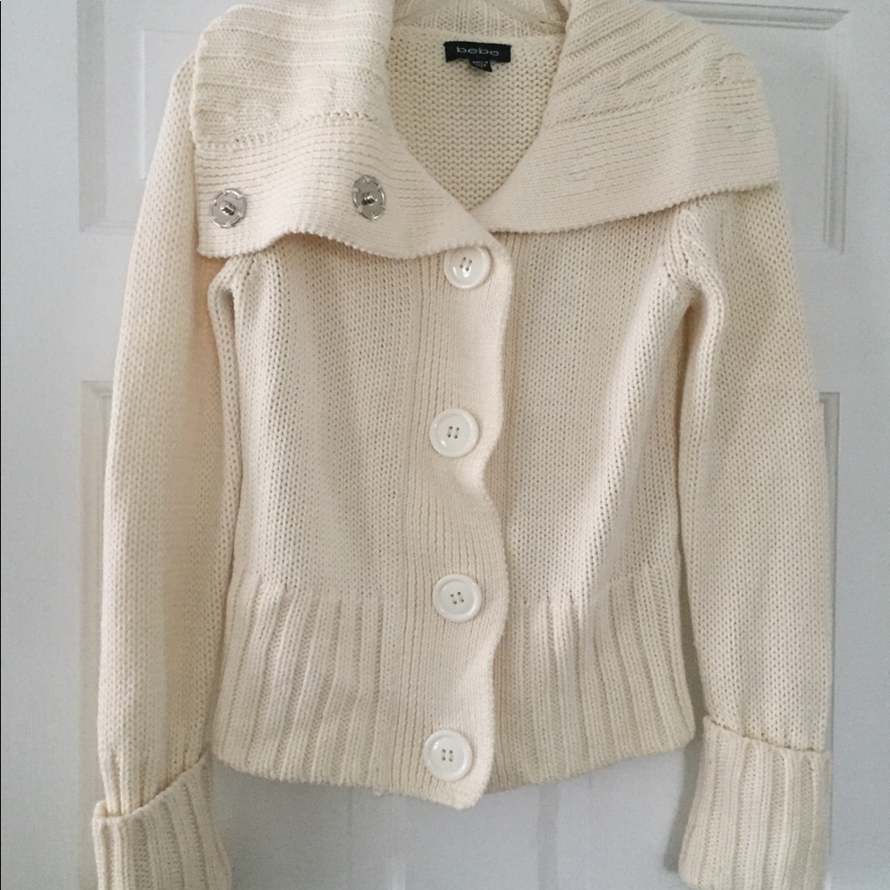 Cream heavy knit Bebe sweater